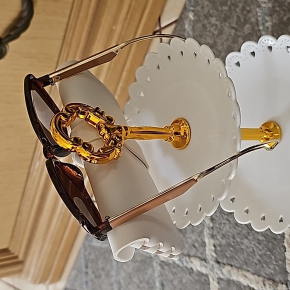 Linfemano Oversized Polygonal Eye Sun Glasses Brown - Picture 5 of 7